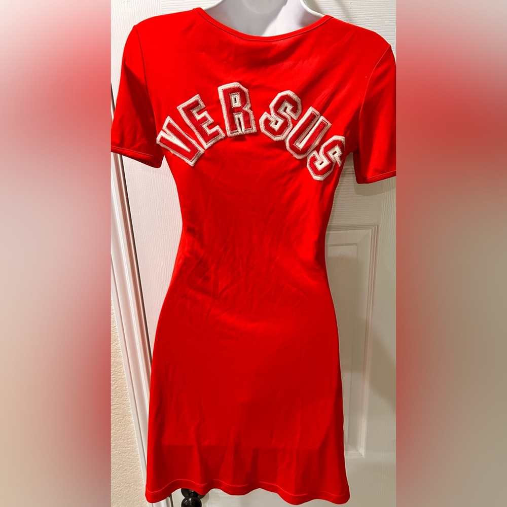 VERSUS by gianni jersey dress Size Small RED  90s Y2K